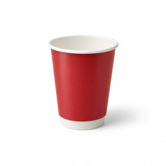Red Double Wall Paper Cups 4oz 8oz 12oz Insulated - SNH Packing