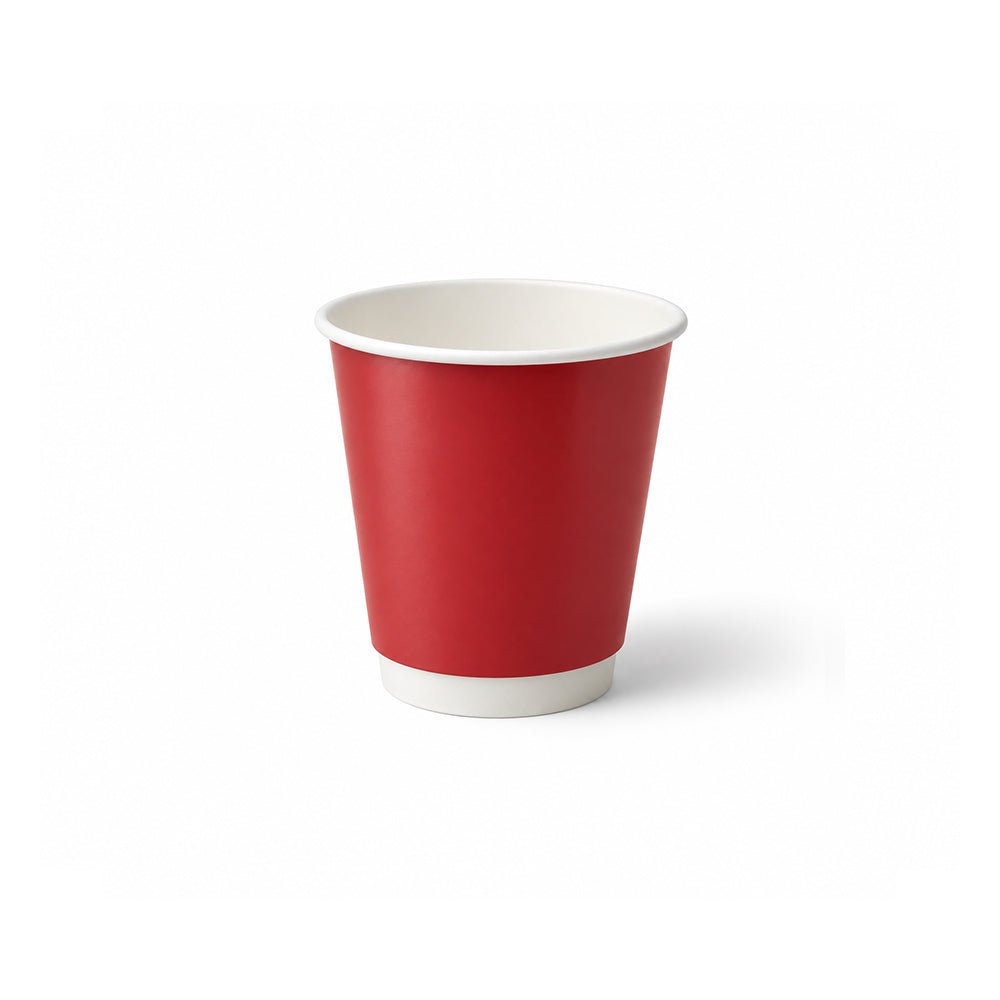 Red Double Wall Paper Cups 4oz 8oz 12oz Insulated - SNH Packing