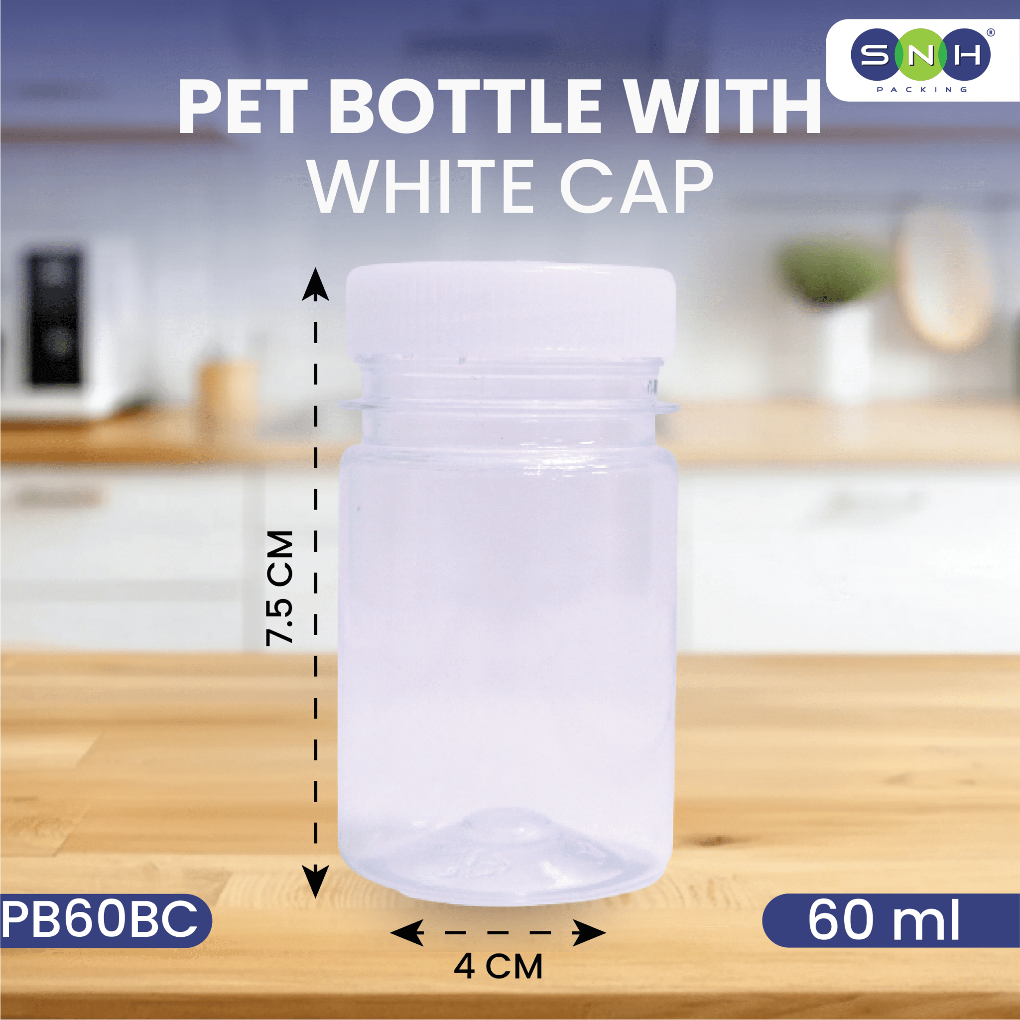 Round PET Bottles with Caps 60ml to 500ml Food Grade - SNH Packing