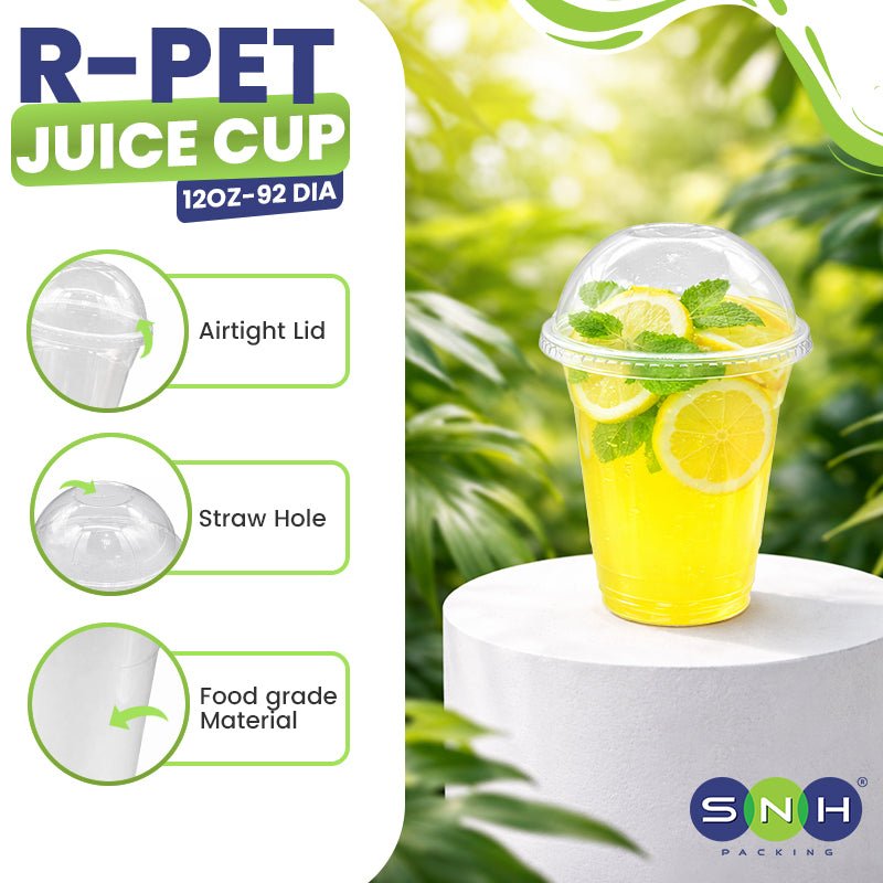RPET Cups With Lid - Disposable Cold Drink Cups - SNH Packing