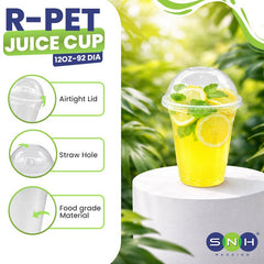RPET Cups With Lid - Disposable Cold Drink Cups - SNH Packing