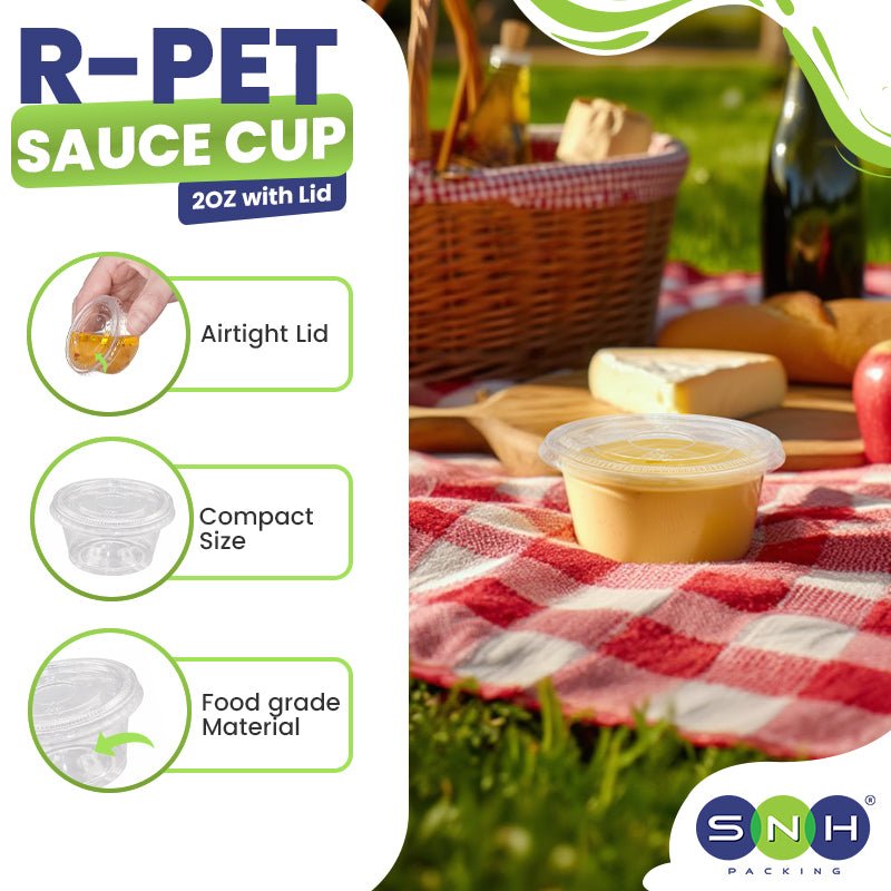 RPET Portion Cups 2 OZ 3.5 OZ Eco Friendly Sauce Cups - SNH Packing