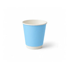 Sky Blue Double Wall Paper Cups 4oz 8oz 12oz Insulated - SNH Packing