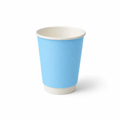 Sky Blue Double Wall Paper Cups 4oz 8oz 12oz Insulated - SNH Packing