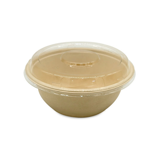 SNH bagasse round bowl with PET lid 550ml eco friendly food container UAE