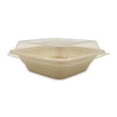 Bagasse Square Bowl 24oz with PET Lid – 300 Pieces | Wholesale Takeaway Bowl UAE