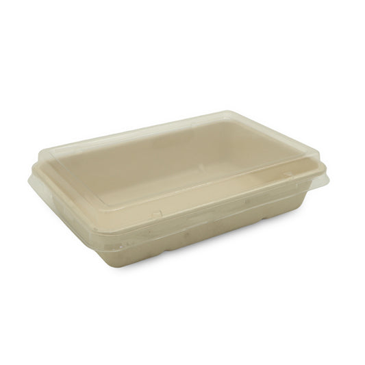 SNH bagasse rectangular tray 28oz with PET lid takeaway container UAE
