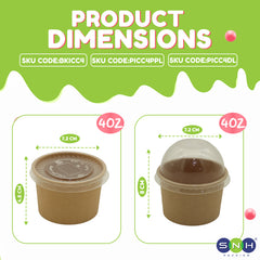 SNH brown kraft paper ice cream cup 4oz dessert serving cup UAE