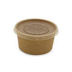 SNH brown kraft paper ice cream cup flat lid 6oz UAE