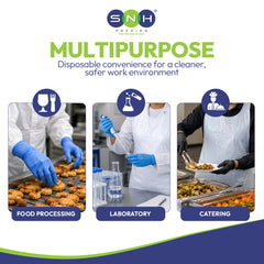SNH HDPE Disposable Plastic Apron Features Infographic UAE