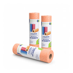 Three rolls of J Cloth 30x30cm craft paper sheets, featuring orange chevron-patterned borders and white labels with product details