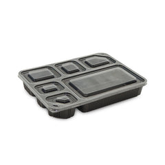 SNH Packing black microwave container 6 compartment meal prep box UAE