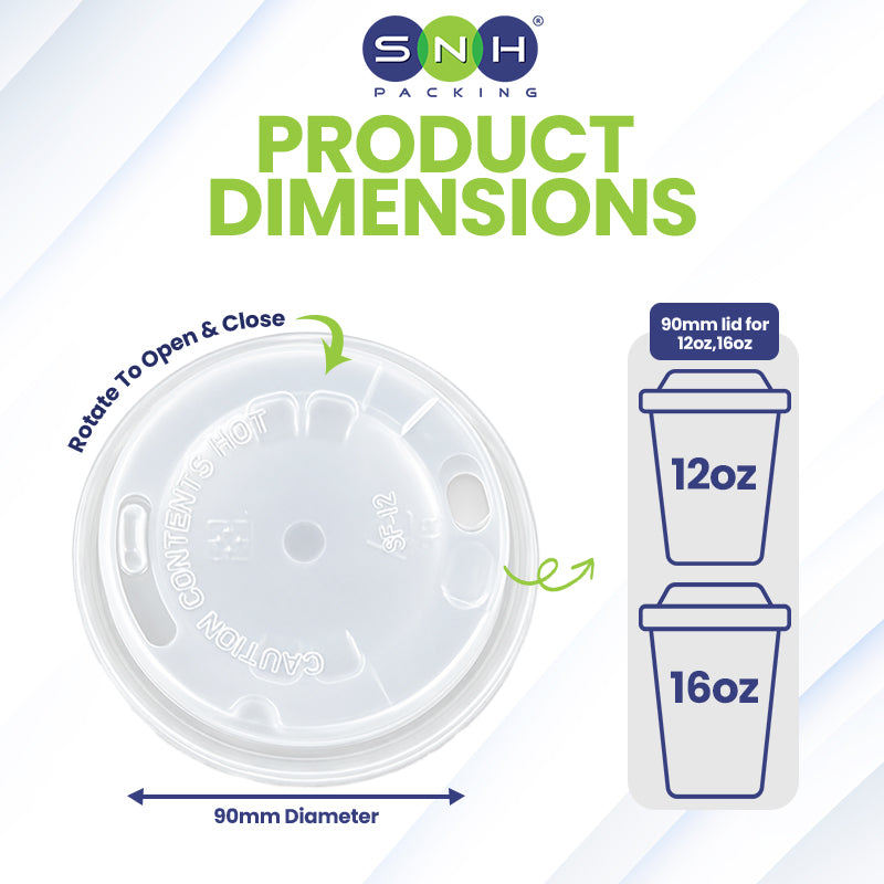 Paper Cup PP Slider Lid 90 Dia Clear