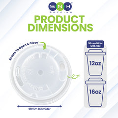 Paper Cup PP Slider Lid 90 Dia Clear