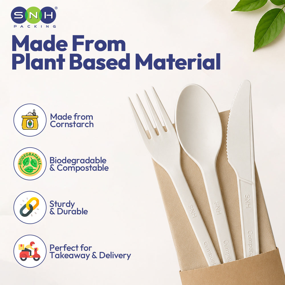SNH PLA cutlery wrapped eco friendly dining set UAE