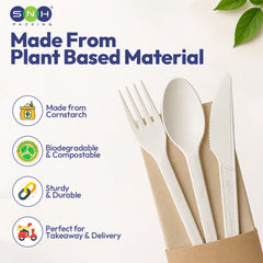 SNH PLA cutlery wrapped eco friendly dining set UAE