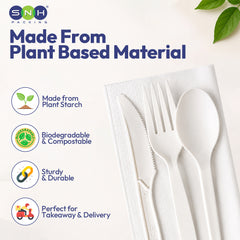 SNH PSM cutlery wrapped eco friendly disposable cutlery set UAE