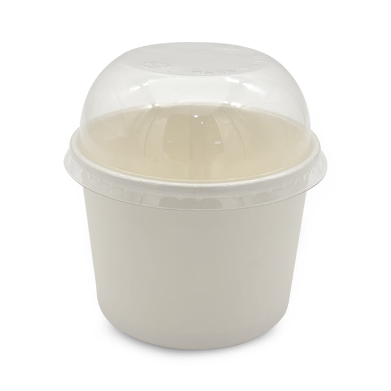 SNH white kraft paper ice cream cup dome lid 16oz UAE