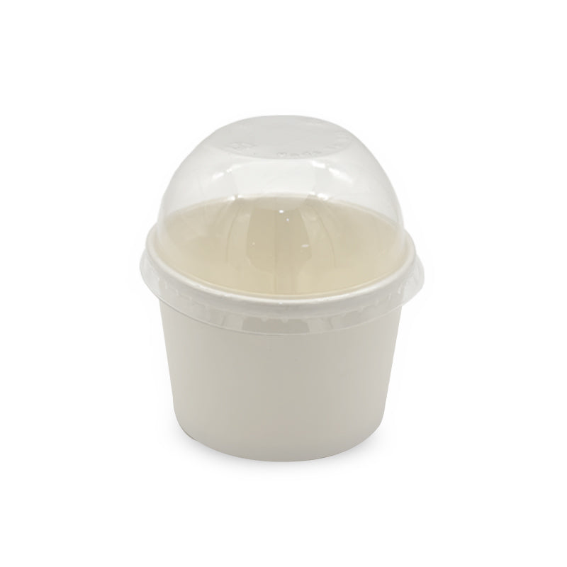 SNH white kraft paper ice cream cup dome lid 4oz UAE