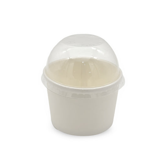 SNH white kraft paper ice cream cup dome lid 4oz UAE