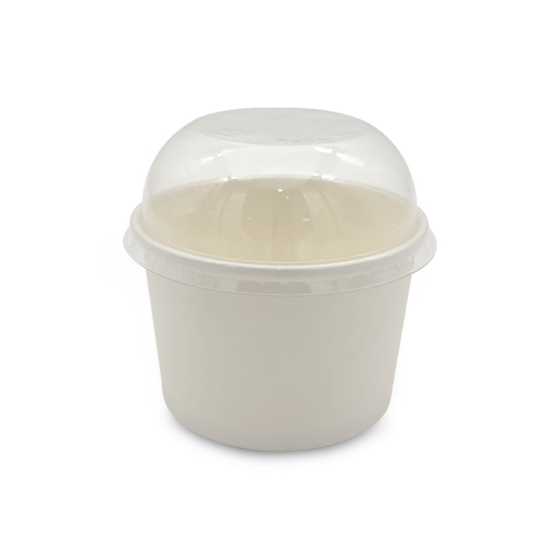 SNH white kraft paper ice cream cup dome lid 8oz UAE
