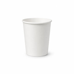 A plain white paper cup