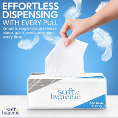 Soft & Hygienic Nylon Facial Tissue 200 Sheets 2 Ply 5 or 10 Boxes - SNH Packing