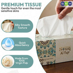 Souq Al Fajr Facial Tissue 200 Sheets 2 Ply 5 Boxes - SNH Packing