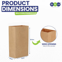 Square Bottom Paper Bags Brown White Kraft Takeaway - SNH Packing