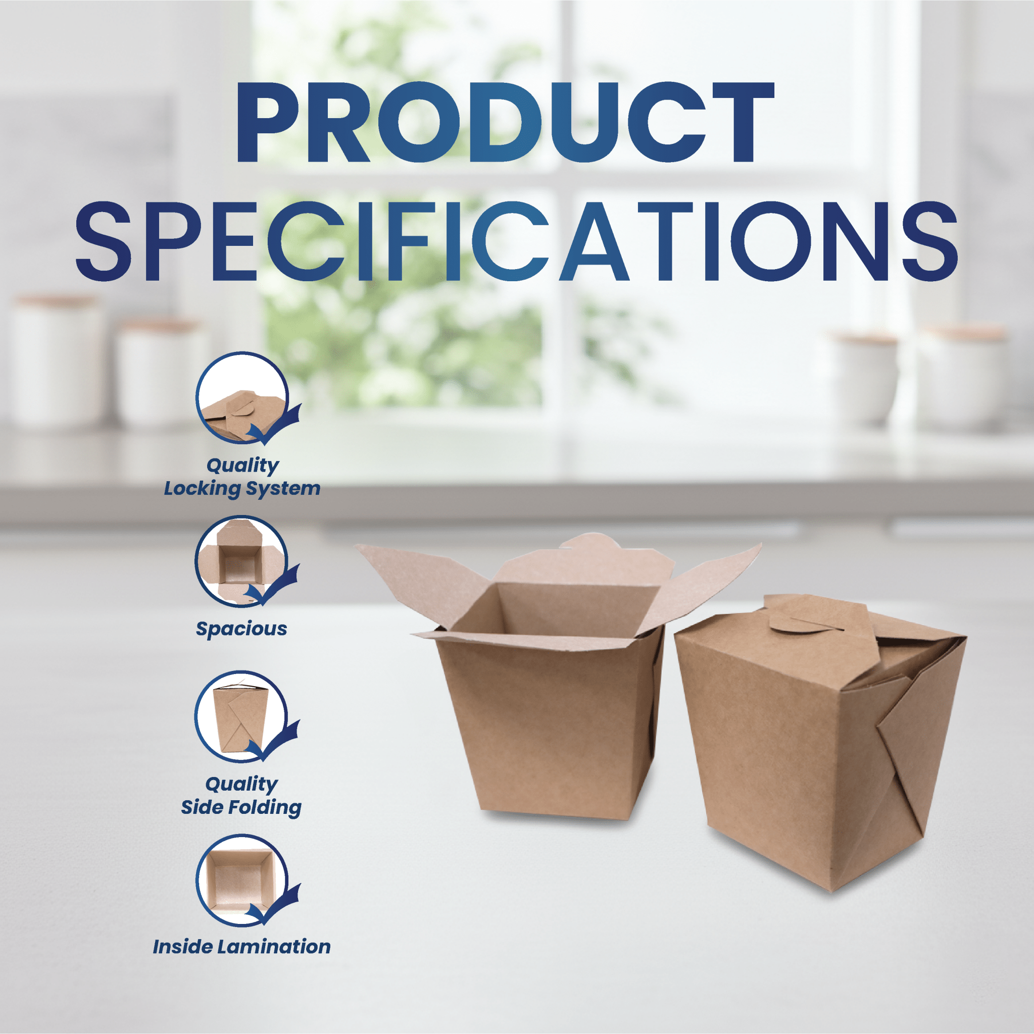 Square Brown Kraft Takeaway Boxes – Durable Food Packaging - SNH Packing