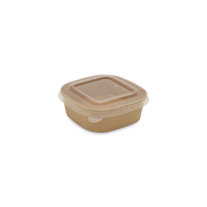 Square Brown Salad Bowls with PET PP Lids 400ml to 1400ml - SNH Packing