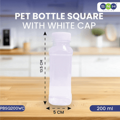 Square PET Bottles with Cap – Leak - Proof & Food - Grade - SNH Packing
