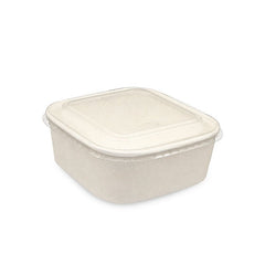 Square White Salad Bowl with PET Lid 400ml to 1200ml - SNH Packing