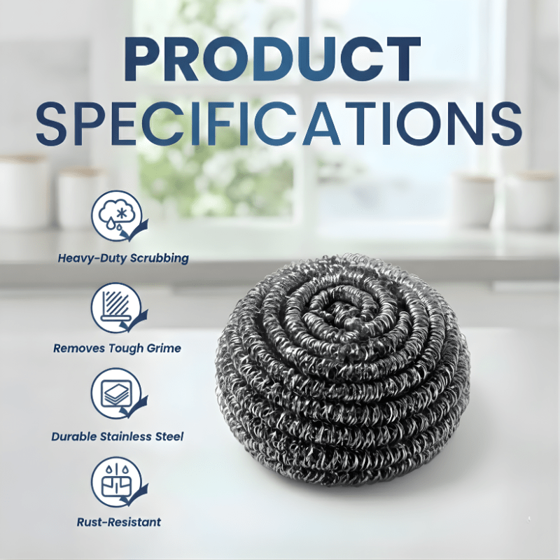 Steel Wool Scrubber – Durable Kitchen & Cleaning Pad - SNH Packing