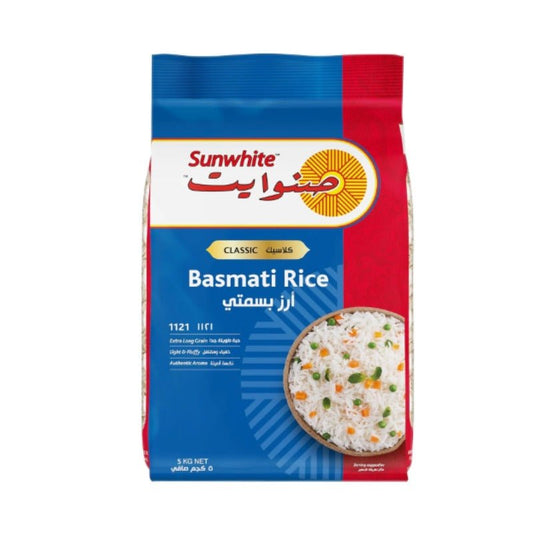 Sunwhite Basmati Rice 1121 Long Grain Classic Steamed Rice (5kg / 20kg) - SNH Packing