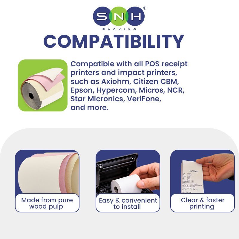 Thermal Paper Rolls POS Receipt Paper 57x40MM to 80x80MM - SNH Packing