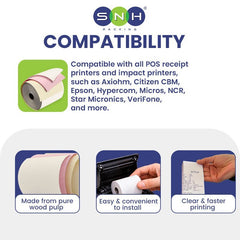 Thermal Paper Rolls POS Receipt Paper 57x40MM to 80x80MM - SNH Packing