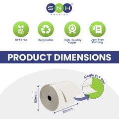 Thermal Paper Rolls POS Receipt Paper 57x40MM to 80x80MM - SNH Packing
