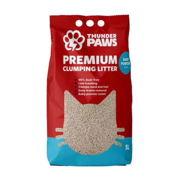 Thunder Paws Premium Hard Clumping Clay Cat Litter 5L - SNH Packing
