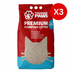 Thunder Paws Premium Hard Clumping Clay Cat Litter BABY POWDER - 10L - SNH Packing
