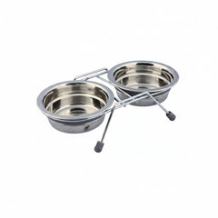 Trixie Eat on Feet Anti-Rattle Steel Bowl Set for Dogs - 250ML - SNH Packing