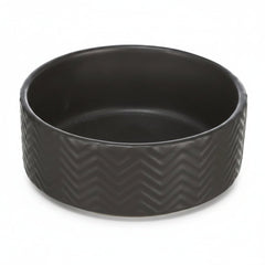 Trixie Wavy Pattern Ceramic Dog Bowl BLACK - 16CM - SNH Packing