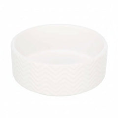 Trixie Wavy Pattern Ceramic Dog Bowl WHITE - 16CM - SNH Packing