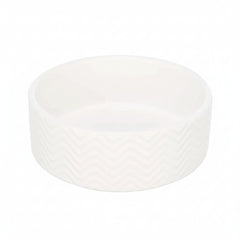 Trixie Wavy Pattern Ceramic Dog Bowl WHITE - 13CM