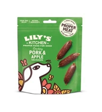 Lily's Kitchen Cracking Pork & Apple Sausages Dog Treats 70G