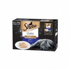 Sheba Fine Wet Cat Food Pouch Chicken Premium Loaf 12X70G