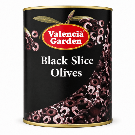 Valencia Garden Black Olives Sliced 3KG Premium Olives - SNH Packing