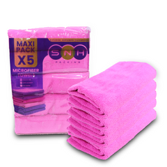 Microfiber Cleaning Cloth Pack – 40x40cm | Blue, Red, Pink, Grey, Green & Mix Color | 5pcs Pack