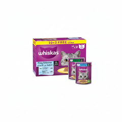 Whiskas Fishy Selection in Jelly Wet Cat Food 10+2 Multipack - 12X80G - SNH Packing