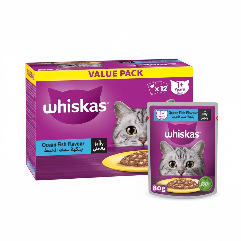 Whiskas Ocean Fish Wet Cat Food Value Pack 12x80G - SNH Packing